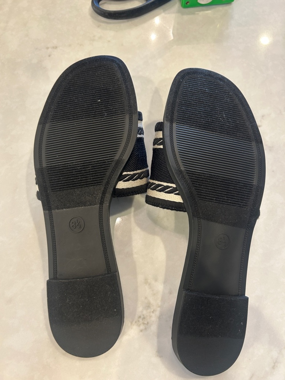 a new day Black Slide Sandals with White Logo Strap - Picture 5 of 7
